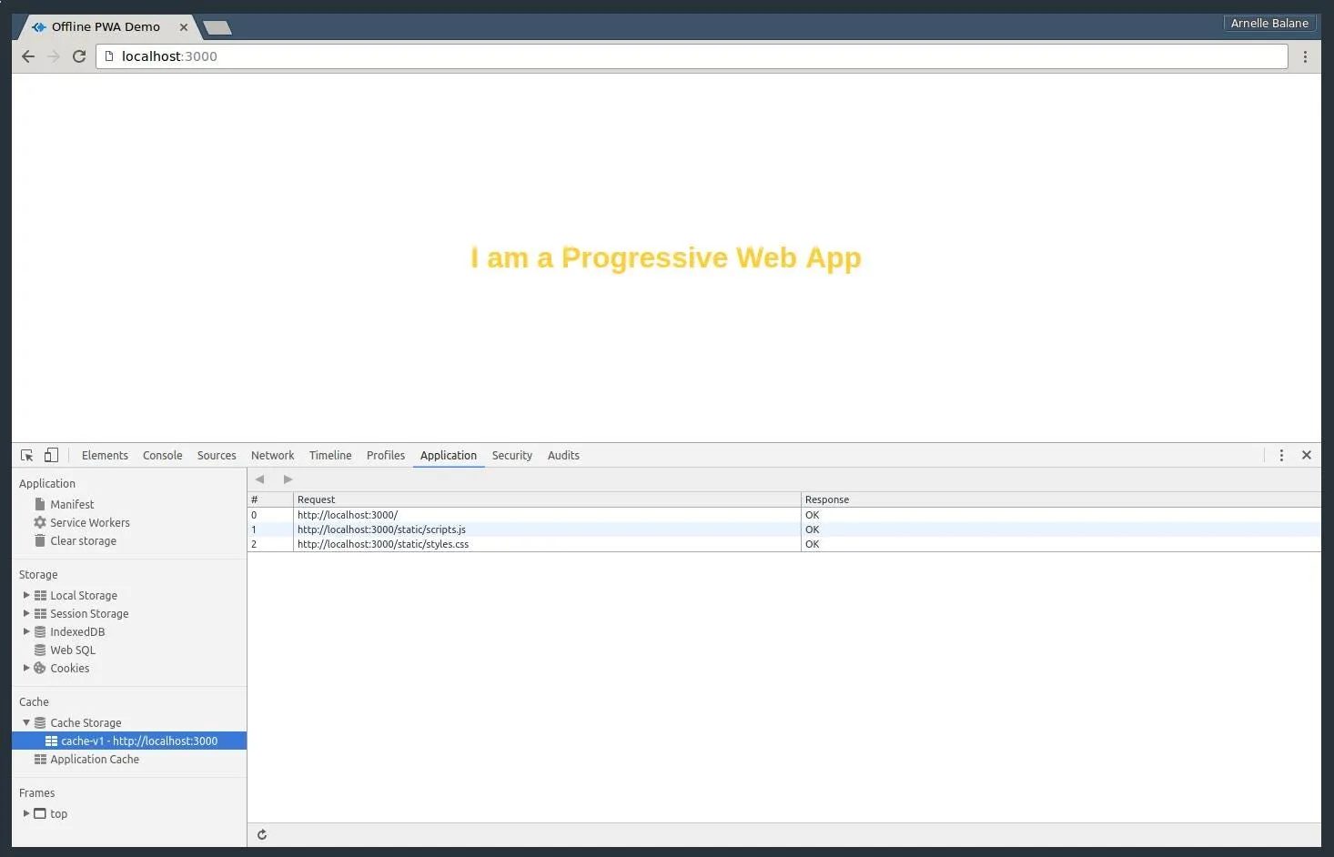 Demo application paths cached