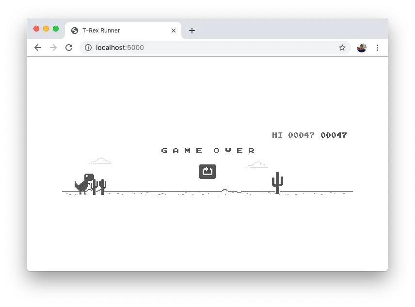 Offline T-Rex Runner replica