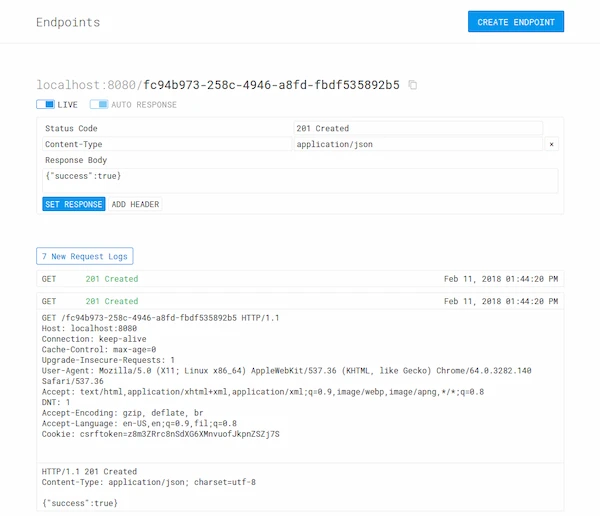 Building the frontend for the Endpoints project